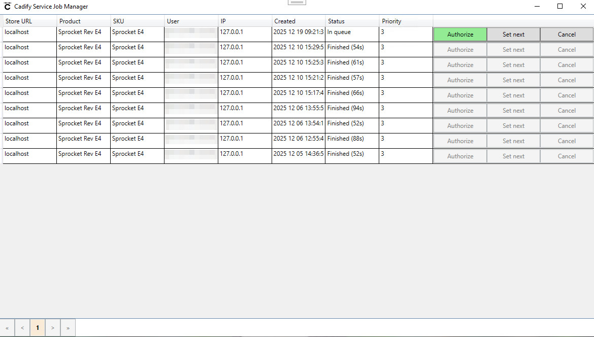 New item in Job Manager